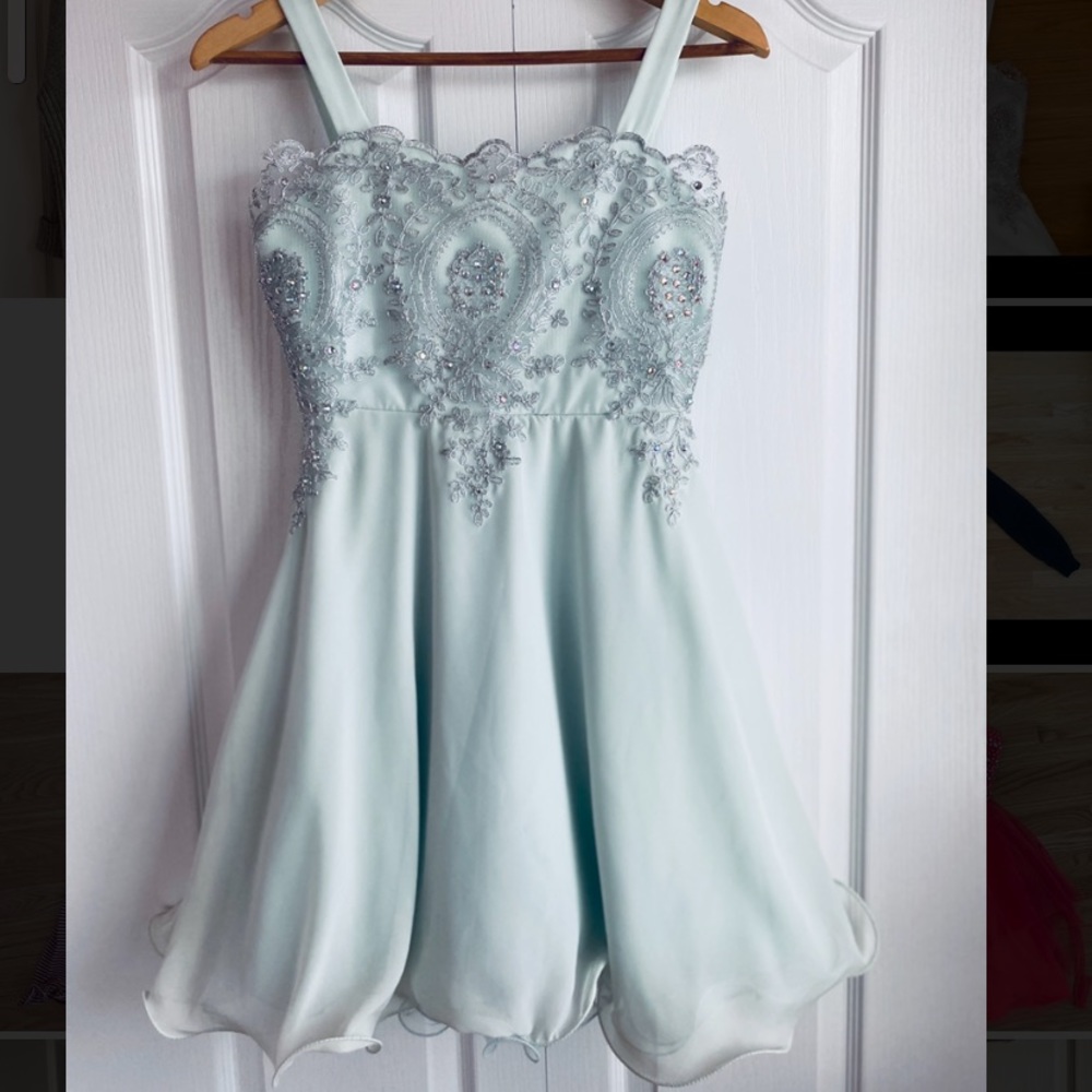 Layered Light Blue Ruffled Dress (Tween Diva)